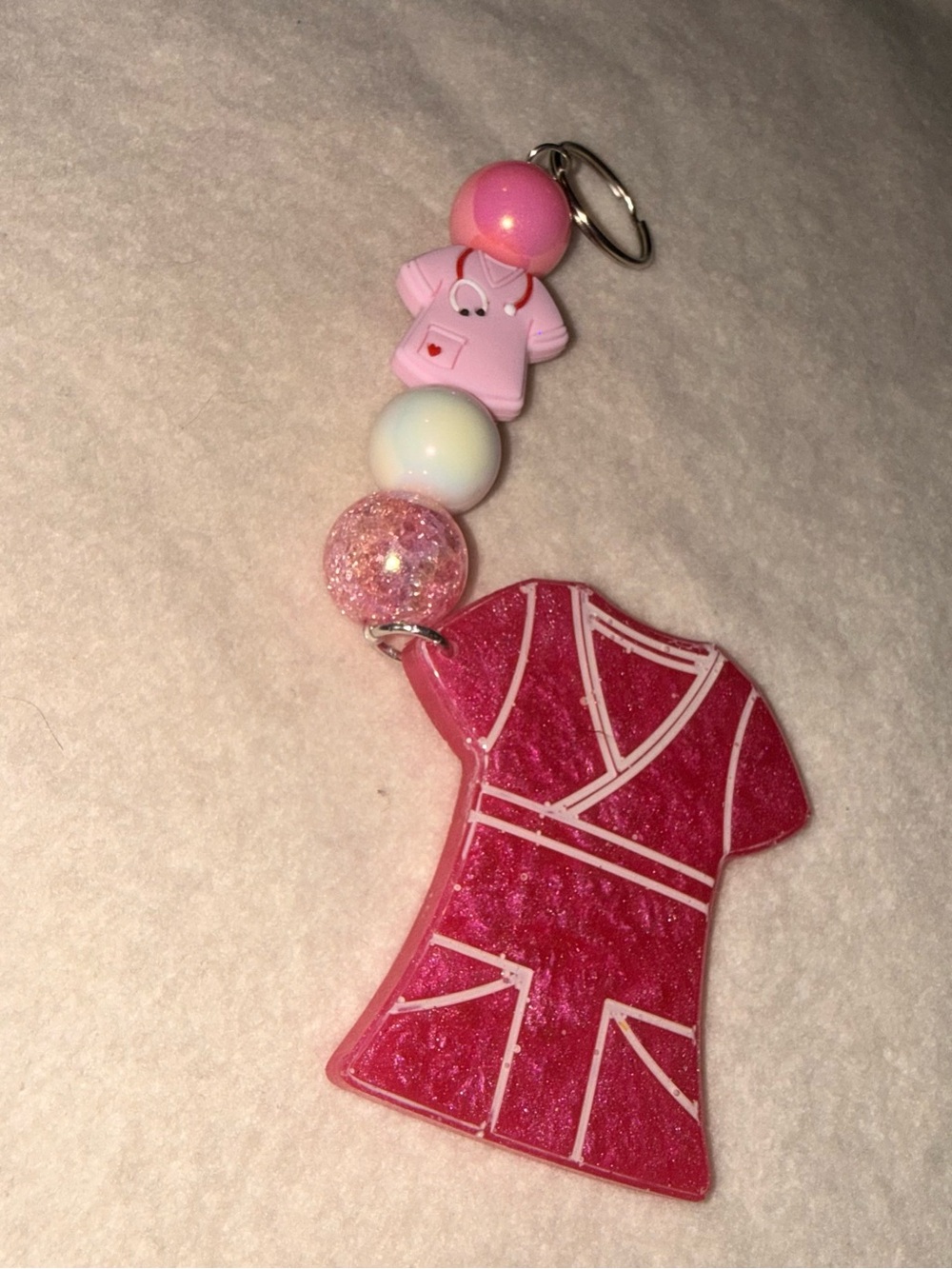 Pink Scrub Top Charm Keychain